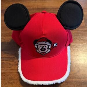 DISNEY MICKEY MOUSE CHRISTMAS SANTA BASEBALL BALL CAP HAT NWT